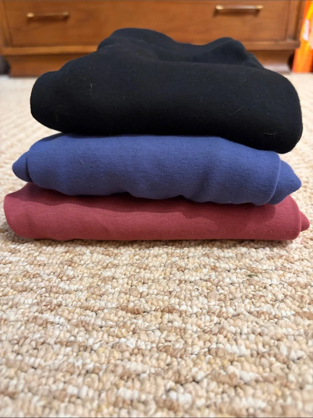 Old Navy Girls' 3-Pack Stretch fleece lined Leggings — Black, Burgundy, and Blue